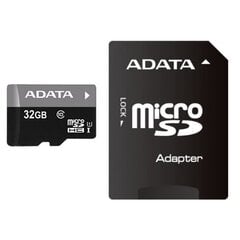 A-Data Premier microSDHC 32GB Class 10 ar SD adapteris cena un informācija | Atmiņas kartes mobilajiem telefoniem | 220.lv