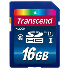 Transcend 16GB SDHC UHS-I (10 klase) цена и информация | Карты памяти для фотоаппаратов | 220.lv