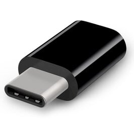 Fusion Universāls Adapteris Micro USB uz Type-C (USB-C) USB Savienojums Melns cena un informācija | Adapteri un USB centrmezgli | 220.lv
