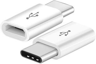 Универсальный Адаптер Fusion Micro USB к USB Type-C (USB-C), белый цена и информация | Адаптеры и USB разветвители | 220.lv
