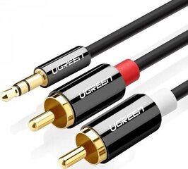 Ugreen AV116 3,5 mm 2RCA kabelis 1,5 m melns cena un informācija | Kabeļi un vadi | 220.lv