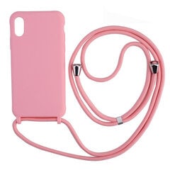 Telefona maciņš Strap Silicone Case Apple iPhone 12 mini, rozā cena un informācija | Telefonu vāciņi, maciņi | 220.lv