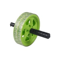 Двойное колесо (17.5 см) для упражнений фитнеса с эргономичными ручками SportVida, зеленое цена и информация | Ролики для пресса | 220.lv