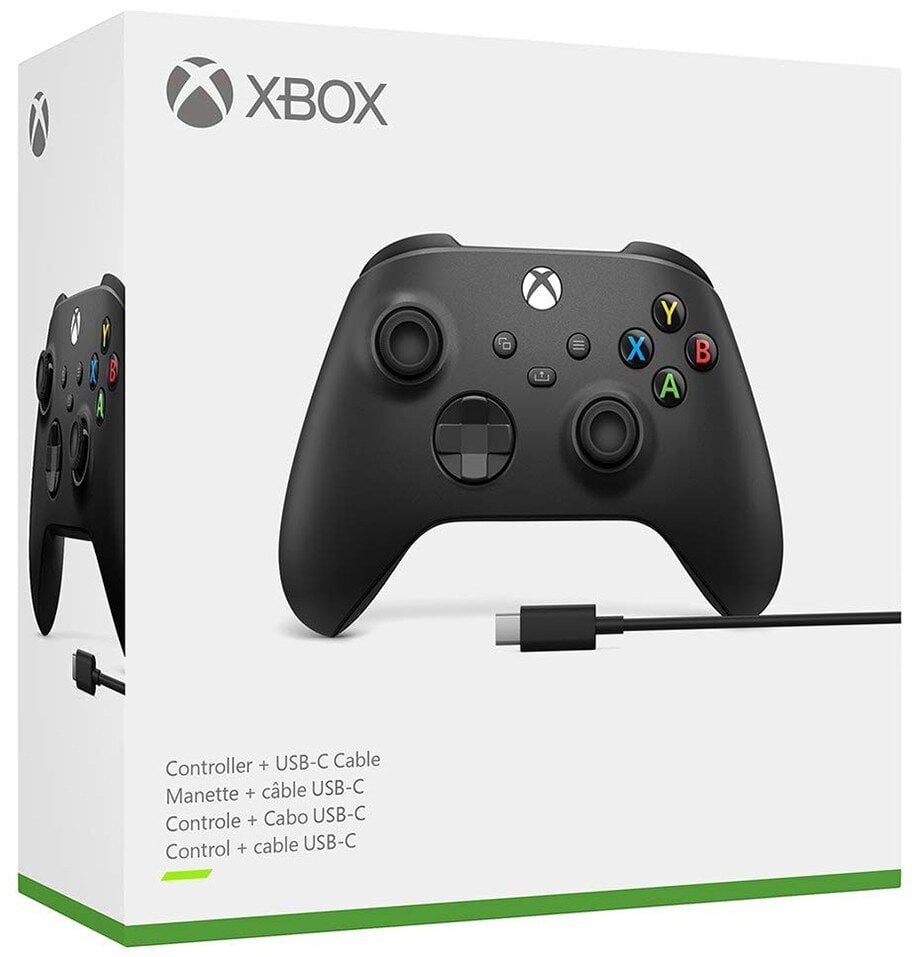 Xbox Wireless Controller-Black + USB C Cable cena un informācija | Spēļu kontrolieri | 220.lv