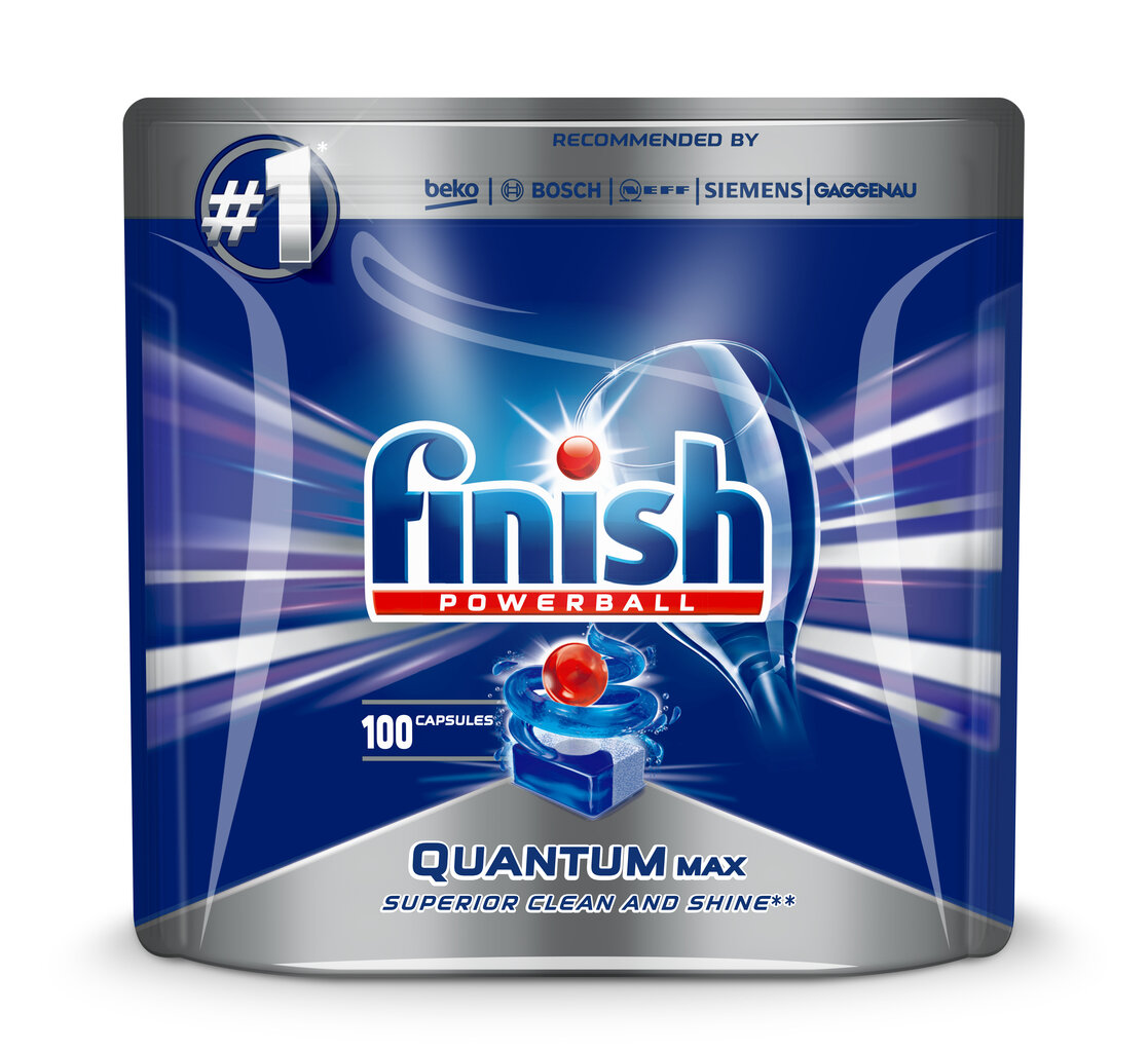 FINISH Quantum Max trauku mazgājamās mašīnas tabletes, 100 gab цена и информация | Trauku mazgāšanas līdzekļi | 220.lv