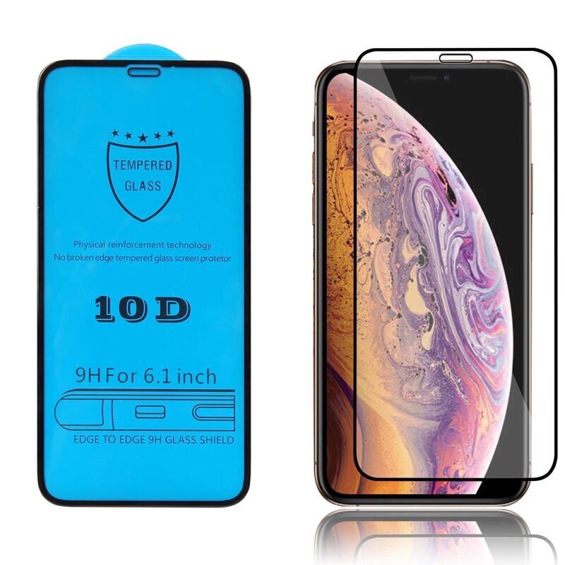 LCD aizsargstikls 10D Full Glue Apple iPhone 7/8/SE2 liektss melns cena un informācija | Ekrāna aizsargstikli | 220.lv