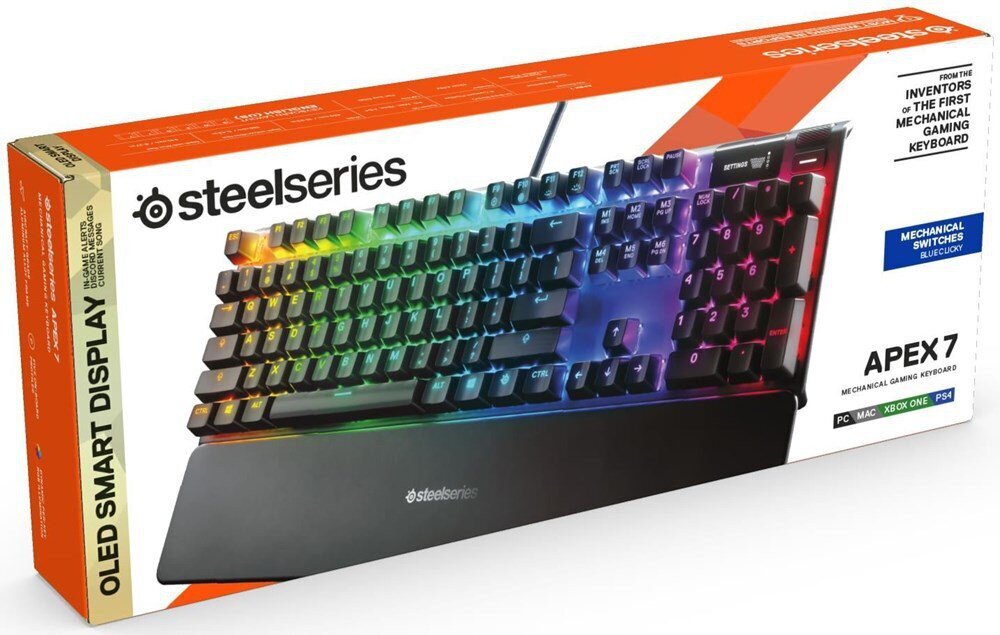 SteelSeries Apex 7 RGB US Gateron Brown Switches цена и информация | Klaviatūras | 220.lv