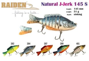 Vobleris Raiden Natural J-Jerk 145 51G 397 cena un informācija | Vobleri, ēsmas, vizuļi | 220.lv