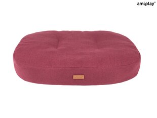 Amiplay ovāls matracis Montana Burgundy M, 61x52x9 cm цена и информация | Лежаки, домики | 220.lv