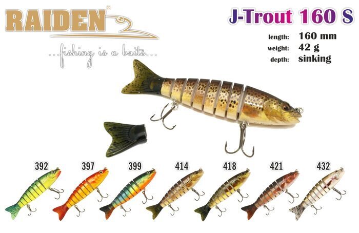 Vobleris Raiden J-Trout 160 42G 418 cena un informācija | Vobleri, ēsmas, vizuļi | 220.lv