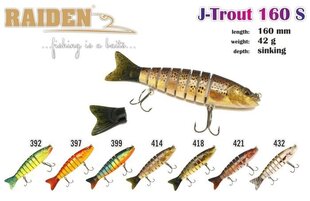 Vobleris Raiden J-Trout 160 42G 397 cena un informācija | Vobleri, ēsmas, vizuļi | 220.lv