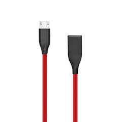 Силиконовый кабель USB - Micro USB (красный, 2m) цена и информация | Кабели для телефонов | 220.lv