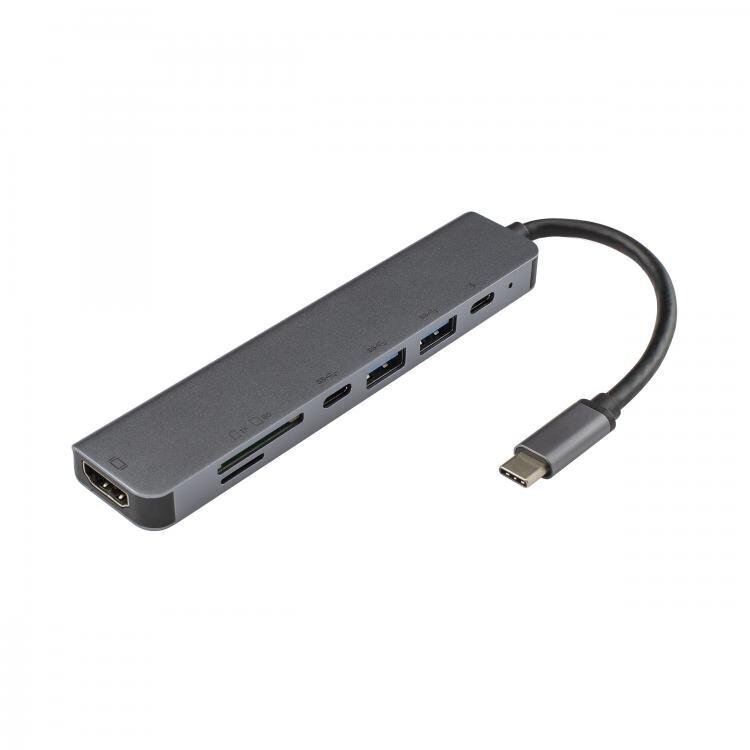 Adapteris Sbox TYPEC-7IN1 PD + C + HDMI + TF + SD + 2 x USB цена и информация | Adapteri un USB centrmezgli | 220.lv