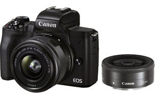 Canon EOS M50 Mark II EF-M 15-45mm IS STM + EF-M 22mm STM cena un informācija | Digitālās fotokameras | 220.lv