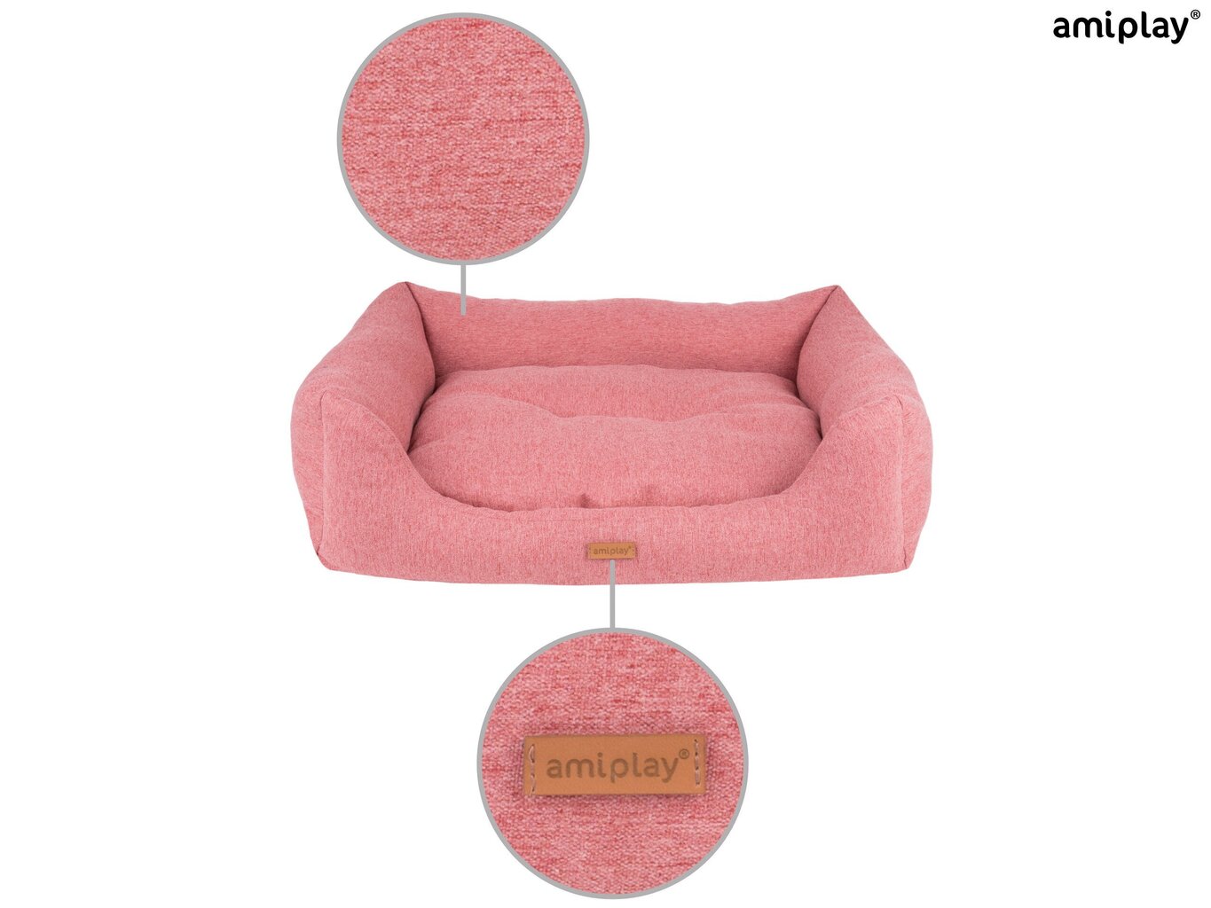 Amiplay guļvieta Sofa Montana Pink S, 58x46x17 cm cena un informācija | Suņu gultas, spilveni, būdas | 220.lv