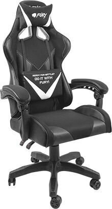 Spēļu krēsls Fury Avenger L, melns/balts cena un informācija | Biroja krēsli | 220.lv