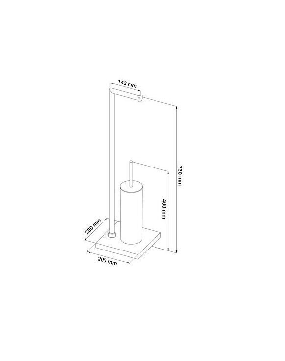 Tualetes papīra statīvs ar tualetes poda birsti Q-Bath Modern Look cena un informācija | Vannas istabas aksesuāri | 220.lv