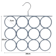 Šallēm pakaramais metāla ar PVC pārklājumu pelēks цена и информация | Мешки для одежды, вешалки | 220.lv