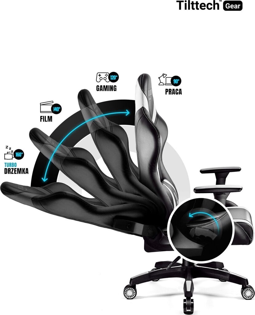 Spēļu krēsls Diablo Chairs X-Horn 2.0, melns/balts (L izmērs) cena un informācija | Biroja krēsli | 220.lv