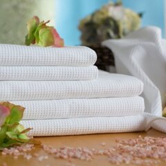 Вафельные полотенца 70х140, белые, 270г цена и информация | Полотенца | 220.lv