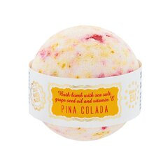 Бурлящий шарик для ванны «Pina Colada» с морской солью и маслом из виноградных косточек, Saules fabrika, 145 г цена и информация | Масла, гели для душа | 220.lv