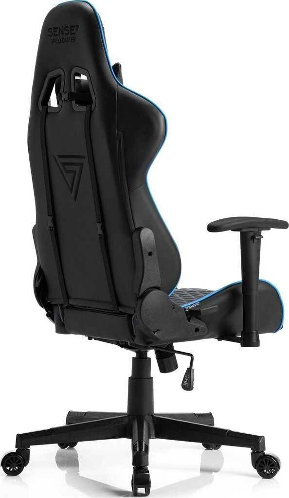 Spēļu krēsls Sense7 Spellcaster, mākslīgā āda, melns/zils cena un informācija | Biroja krēsli | 220.lv