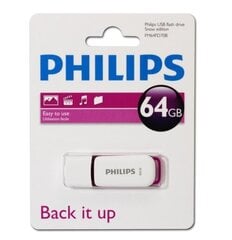 USB zibatmiņa Philips 64GB USB 2.0 Snow Edition Purple cena un informācija | Philips Ārējie datu nesēji | 220.lv