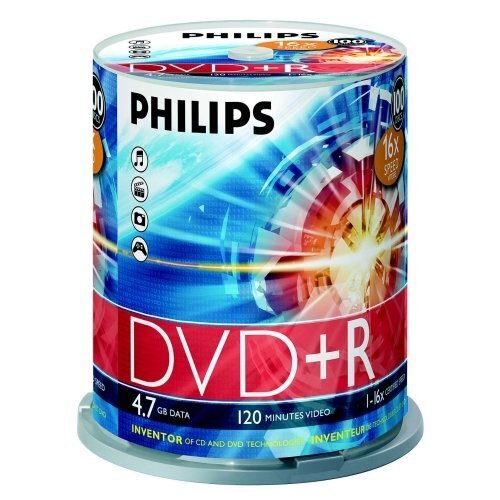 Philips DVD+R 4.7GB CAKE BOX 100 cena un informācija | Vinila plates, CD, DVD | 220.lv