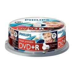 Philips DVD+R 4.7GB CAKE BOX 25 cena un informācija | Vinila plates, CD, DVD | 220.lv
