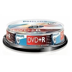 Philips DVD+R 4.7GB CAKE BOX 10 cena un informācija | Vinila plates, CD, DVD | 220.lv