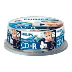 Компакт-диск Philips CD-R 80 700MB CAKE BOX, 25 шт. цена и информация | Виниловые пластинки, CD, DVD | 220.lv