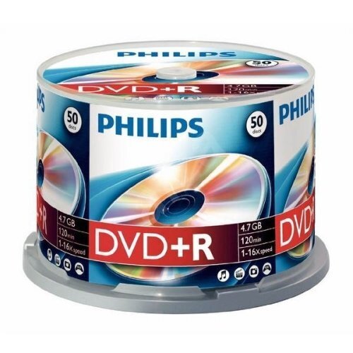 Philips DVD+R 4.7GB CAKE BOX 50 cena un informācija | Vinila plates, CD, DVD | 220.lv