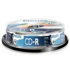 Компакт-диск Philips CD-R 80 700MB CAKE BOX, 10 шт. цена и информация | Виниловые пластинки, CD, DVD | 220.lv