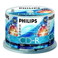 Philips CD-R 80 700MB CAKE BOX 50 cena un informācija | Vinila plates, CD, DVD | 220.lv