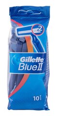 Vienreizlietojamie skuvekļi vīriešiem Gillette Blue II, 10 gab. cena un informācija | Skūšanās piederumi, kosmētika | 220.lv