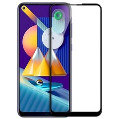 Fusion Full Glue 5D Tempered Glass Aizsargstikls Pilnam Ekrānam Samsung M115 Galaxy M11 / A115 Galaxy A11 Melns cena un informācija | Ekrāna aizsargstikli | 220.lv