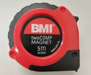 Mērlente BMI twoCOMP ar magnētu (5 m) cena un informācija | Rokas instrumenti | 220.lv