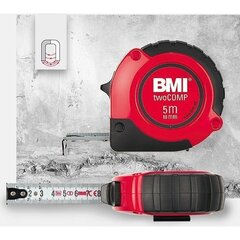 Mērlente BMI twoCOMP ar magnētu (5 m) cena un informācija | Rokas instrumenti | 220.lv