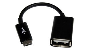 Pārveidotājs no "microUSB" uz USB (OTG), melns цена и информация | Адаптеры и USB разветвители | 220.lv