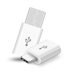 Адаптер с microUSB на Type-C, белый цена и информация | Адаптеры и USB разветвители | 220.lv