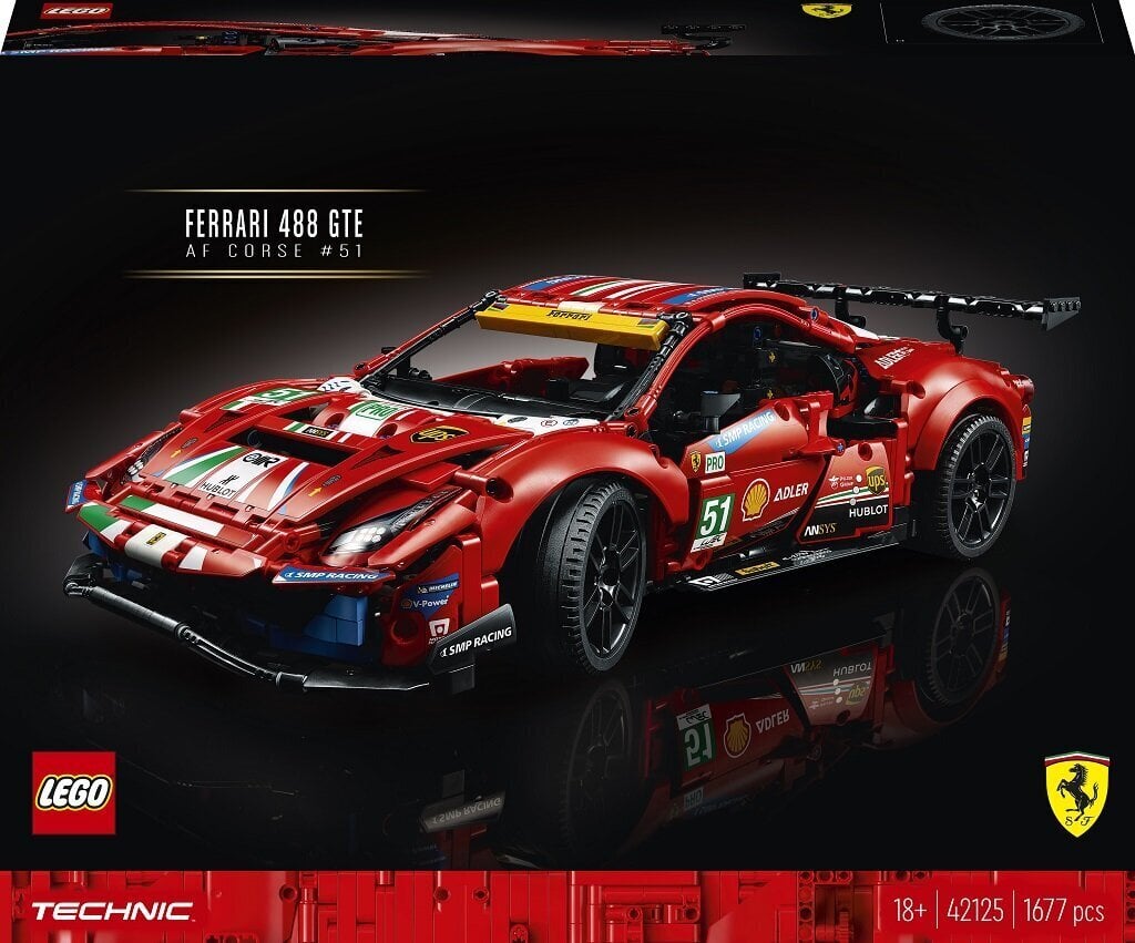 42125 LEGO® Technic Ferrari 488 GTE „AF Corse #51“ cena un informācija | Konstruktori | 220.lv