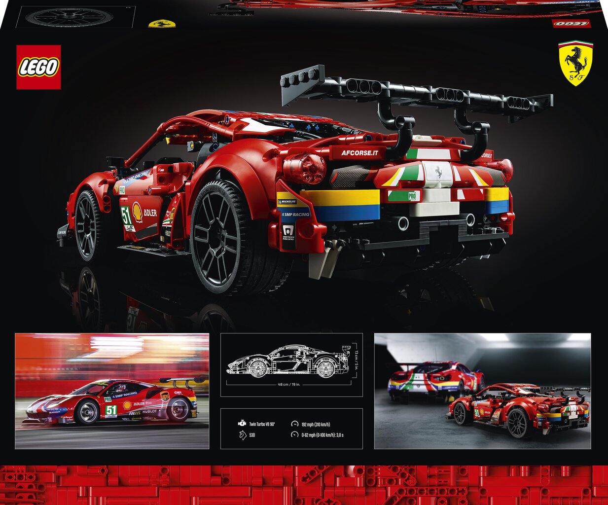 42125 LEGO® Technic Ferrari 488 GTE „AF Corse #51“ cena un informācija | Konstruktori | 220.lv