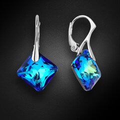 Серебряные серьги «Мерцание (Bermuda Blue)» с кристаллами Swarovski™ цена и информация | Серьги | 220.lv