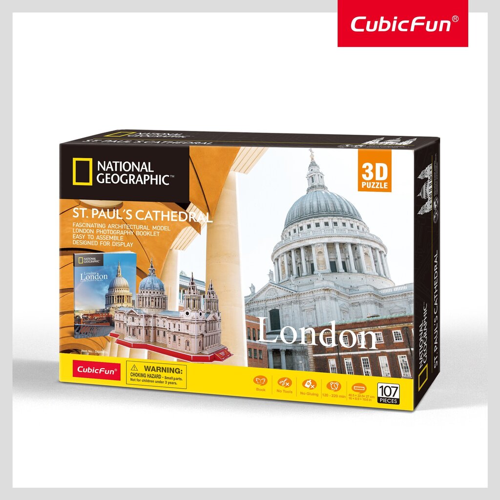 3D puzle CubicFun National Geographic Londonas Sv. Pāvila katedrāle, 107d. cena un informācija | Puzles, 3D puzles | 220.lv