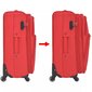 Mīksts koferu komplekts ar riteņiem, sarkans, 3 gab. cena un informācija | Koferi, ceļojumu somas | 220.lv