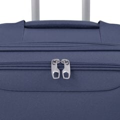 Mīksts koferu komplekts ar riteņiem, zils, 3 gab. цена и информация | Чемоданы, дорожные сумки | 220.lv
