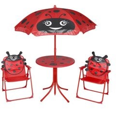 Комплект садовой мебели детский vidaXL, 4 части, красный цена и информация | Деревянный стол для пикника с зонтиком AXI | 220.lv