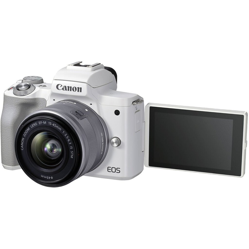 Canon EOS M50 Mark II EF-M 15-45mm IS STM Kit White цена и информация | Digitālās fotokameras | 220.lv