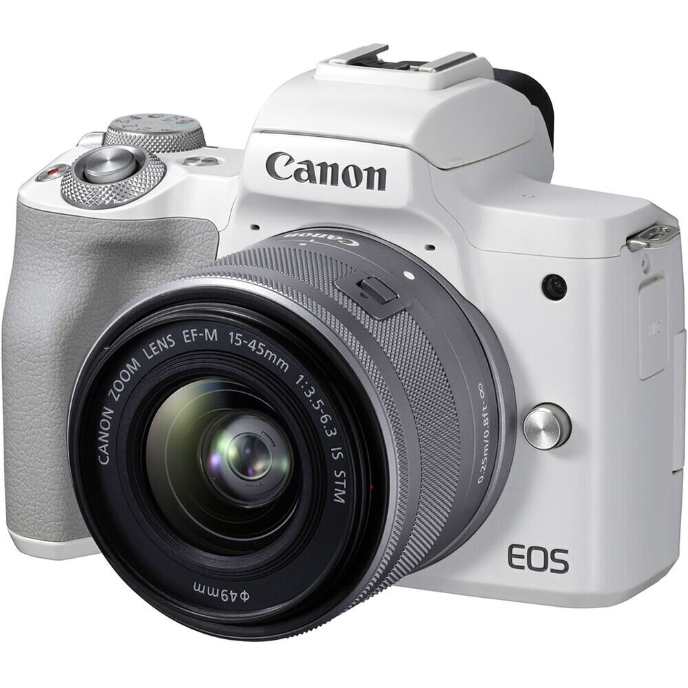 Canon EOS M50 Mark II EF-M 15-45mm IS STM Kit White цена и информация | Digitālās fotokameras | 220.lv