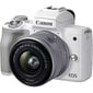 Canon EOS M50 Mark II EF-M 15-45mm IS STM Kit White цена и информация | Digitālās fotokameras | 220.lv